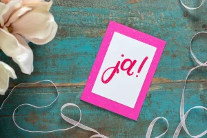 Hochzeitskarte Pink Ja