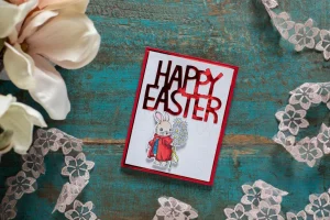 Ostern Hase rot glänzend