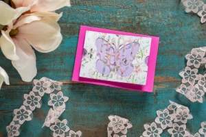 OpenUp-Karte Schmetterling Muttertag Pink