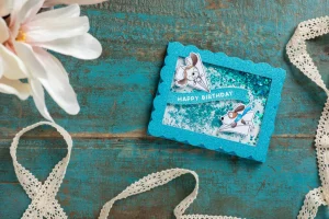Papierflieger Hunde blau