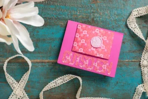 Gutscheinkarte Siegel Blumen Pink
