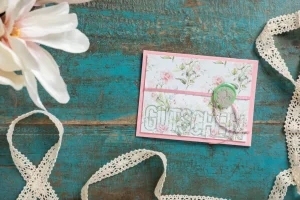 Gutscheinkarte Siegel Blumen Rose