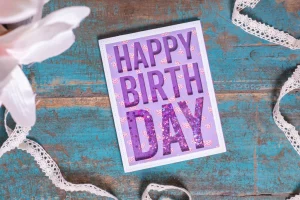 Grußkarte Shaker Happy Birthday Lila Wassermelone 1