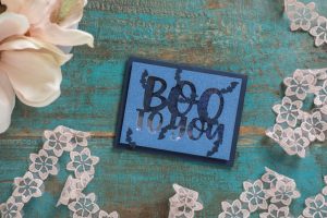 Shaker-Karte Boo To You Fledermäuse Blau