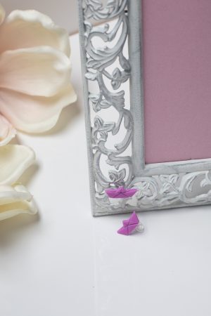Ohrclip Origami Boot Pink
