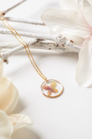 Anhänger Resin Hortensie Verlauf gold