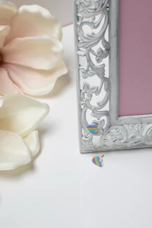 Ohrstecker Regenbogenherzen klein