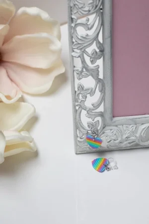 Orhänger Clip Regenbogenherzen