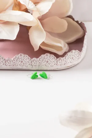 Ohrclip Herzen Asymmetrisch Grün