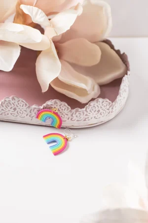 Ohrhänger Clip Regenbogen Groß Gold