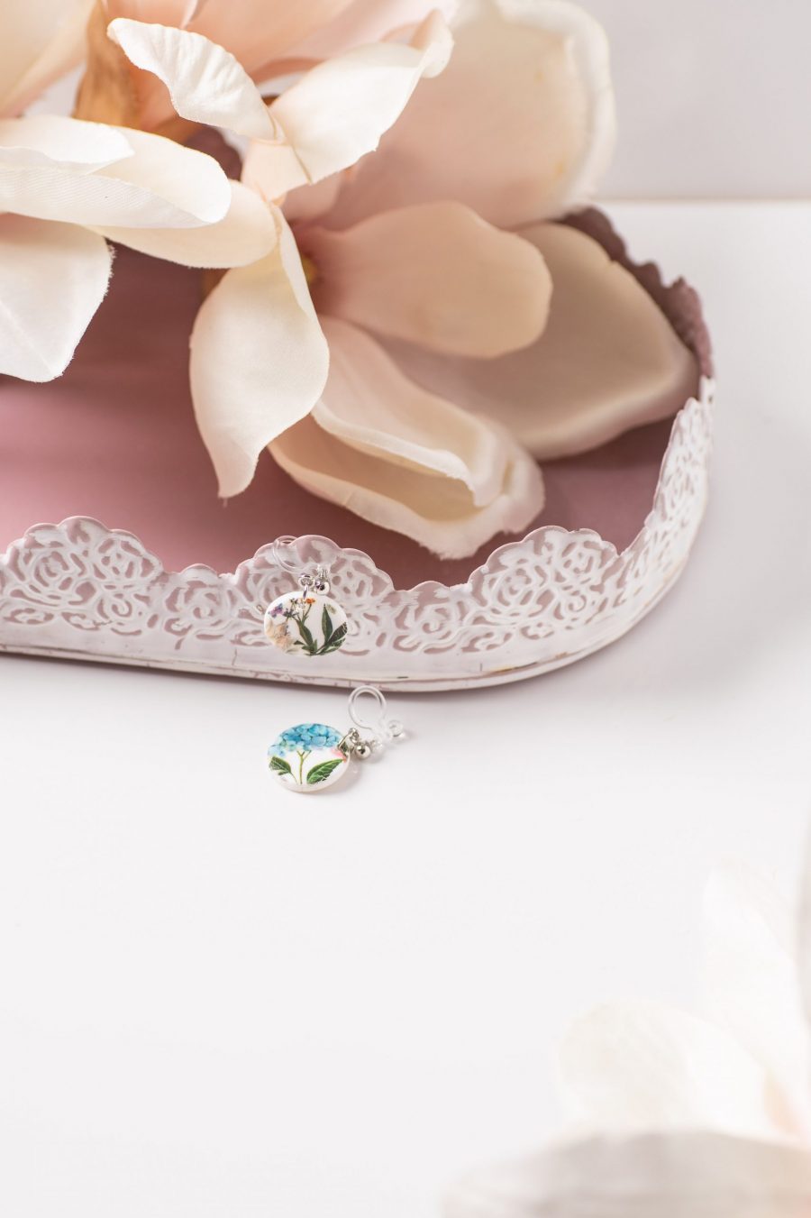 Ohrhänger Clip Knopf Blumen Mittel 2