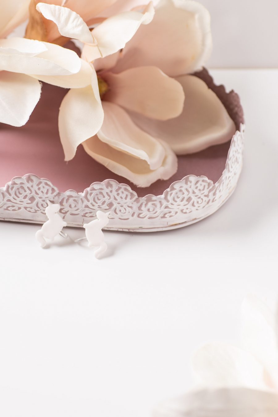 Ohrclip Einhorn Weiß Klein