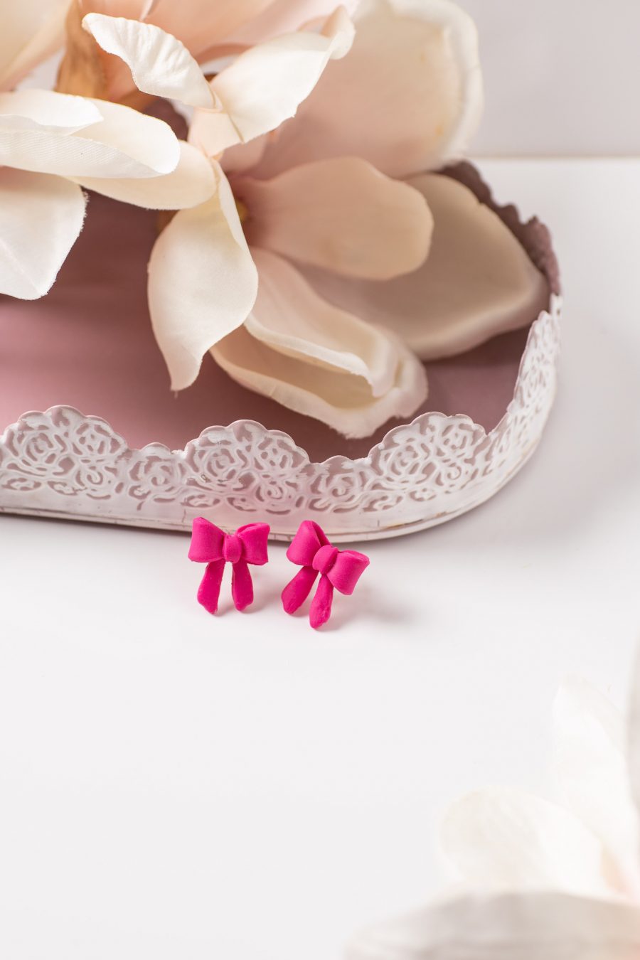 Ohrstecker Schleifen Pink