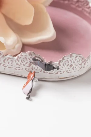 Ohrstecker Clip Katze Silhouette Gefleckt