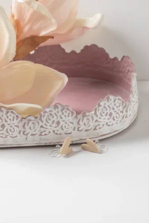 Ohrclip Herzen Asymmetrisch Beige