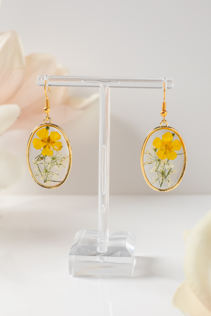Ohrhänger Oval Butterblume Girsch Gold
