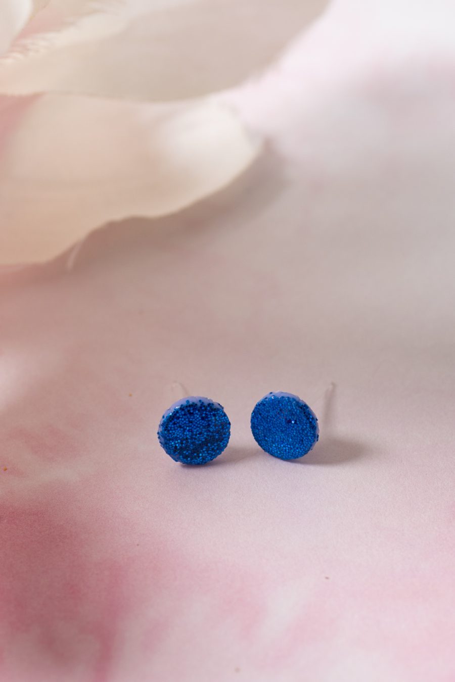 Ohstecker Kreis Blau Glitzer Klein