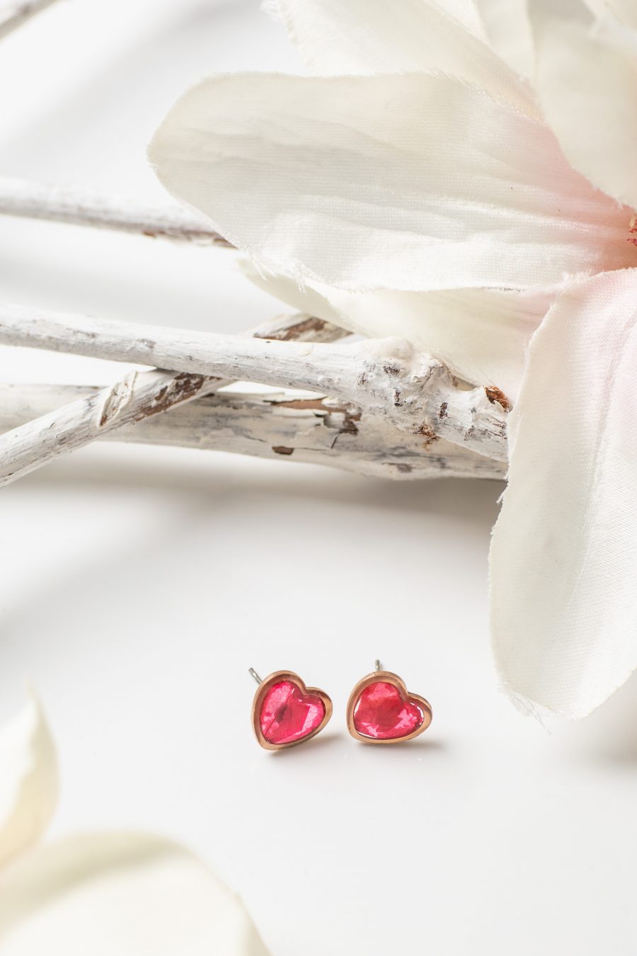 Ohrstecker Resin Rosenblüte Herz rose