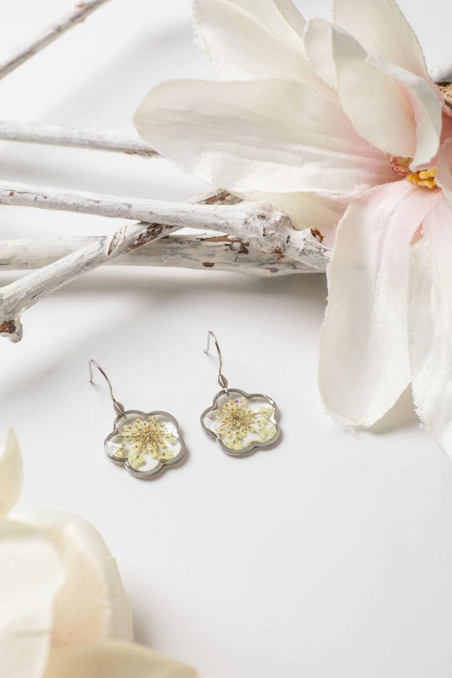 Ohrhänger Resin Wilde Möhre Silber