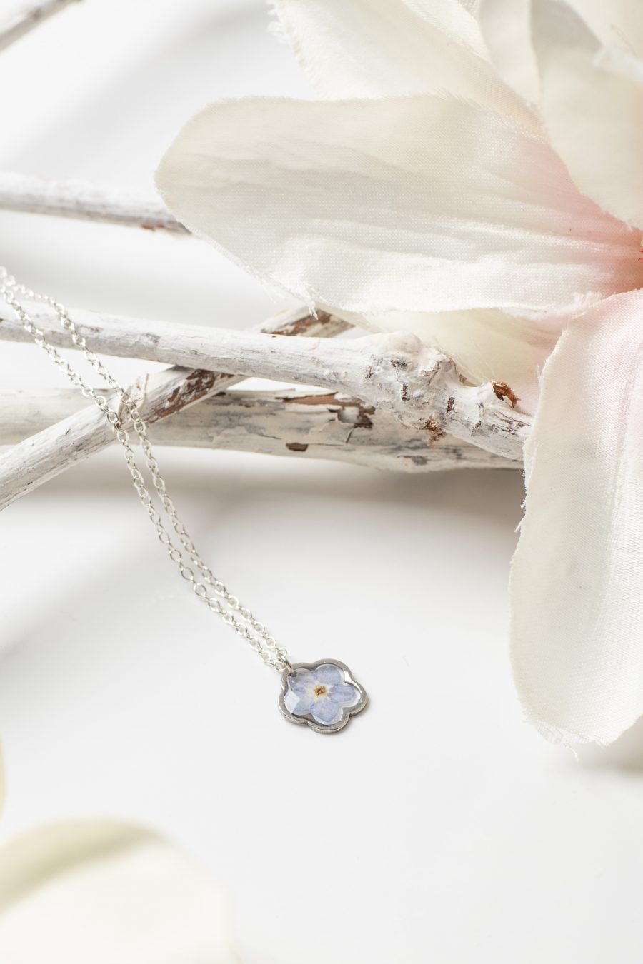 Anhänger Resin Vergissmeinicht Silber Blüte 3