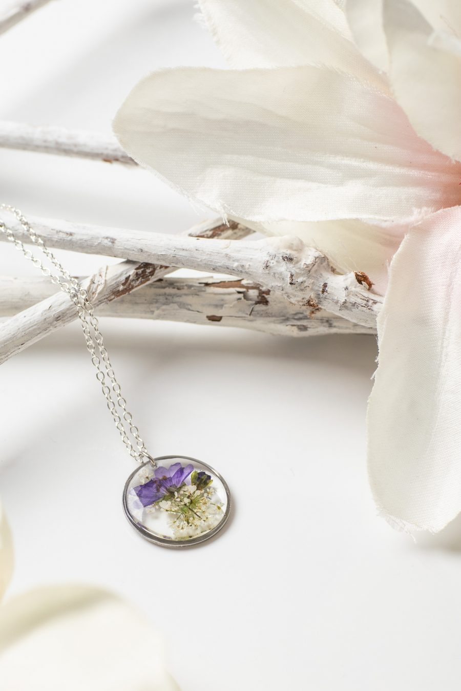 Anhänger Resin Wilde Möhre Storchenschnabel Silber 1