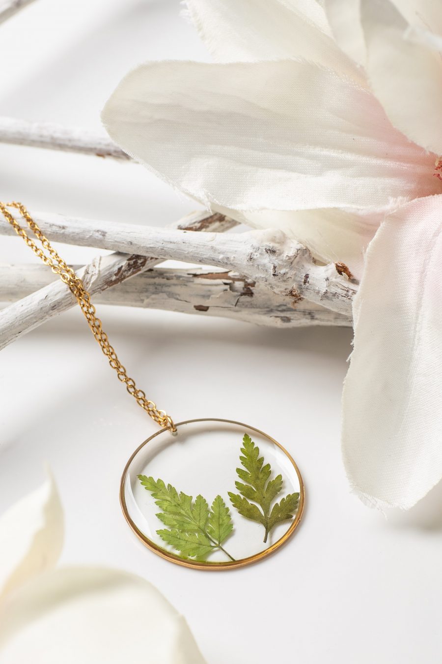 Anhänger Resin Ruprechtskraut Gold Rund