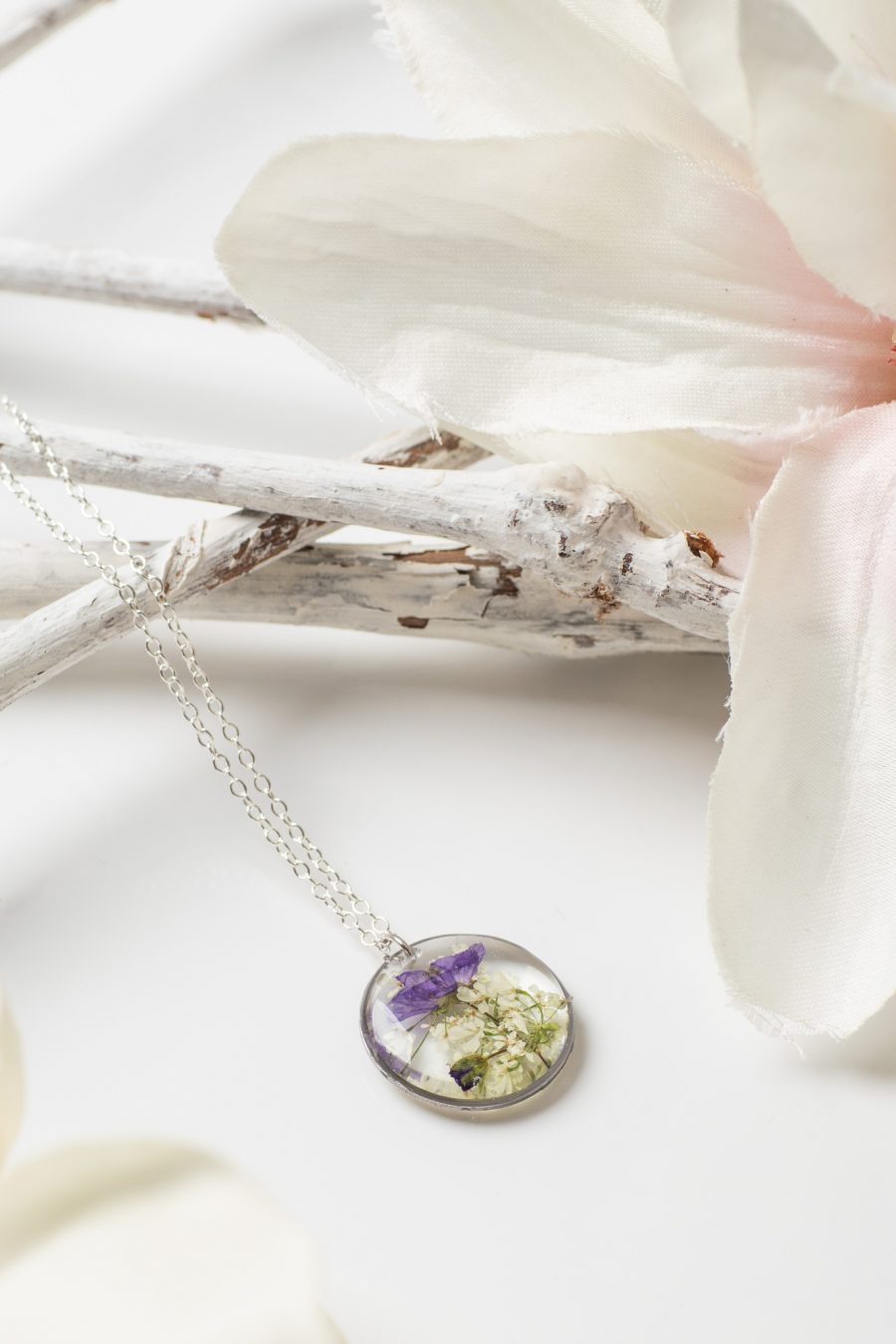 Anhänger Resin Wilde Möhre Storchenschnabel Silber 2