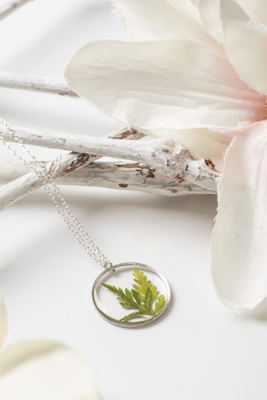 Anhänger Resin Ruprechtskraut silber Rund doppel