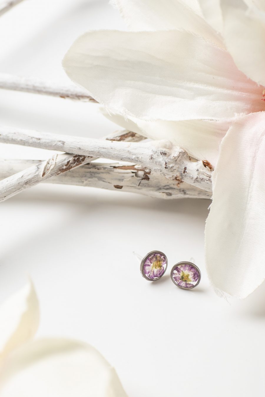 Ohrstecker Resin Teppichschleierkraut Silber