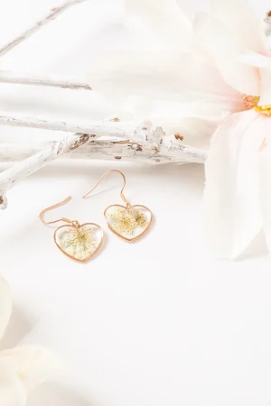 Ohrhänger Resin Wilde Möhre Rosegold Herz