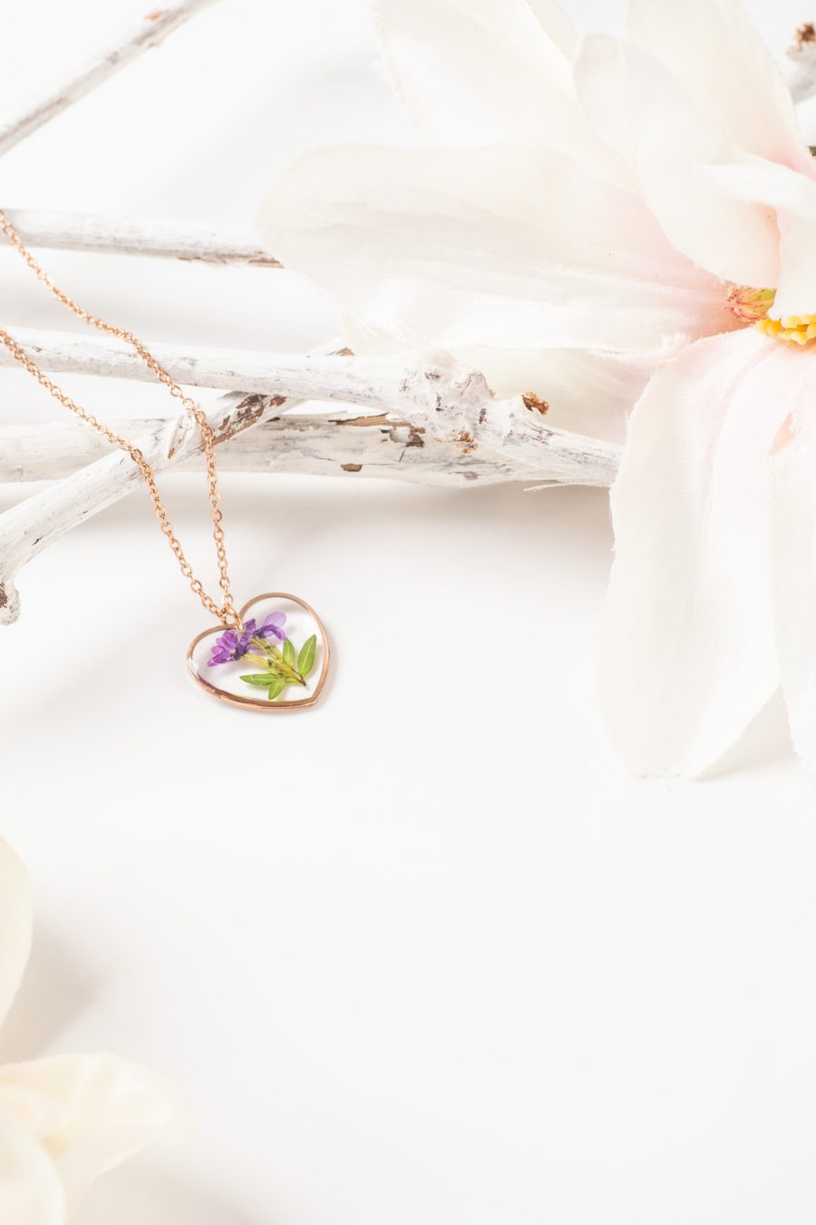 Anhänger Resin Herz Myrte Herz lila