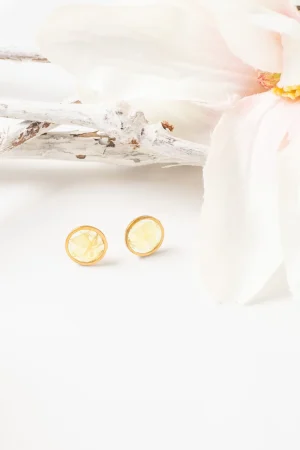 Ohrstecker Resin Brokkoliblüten Gold