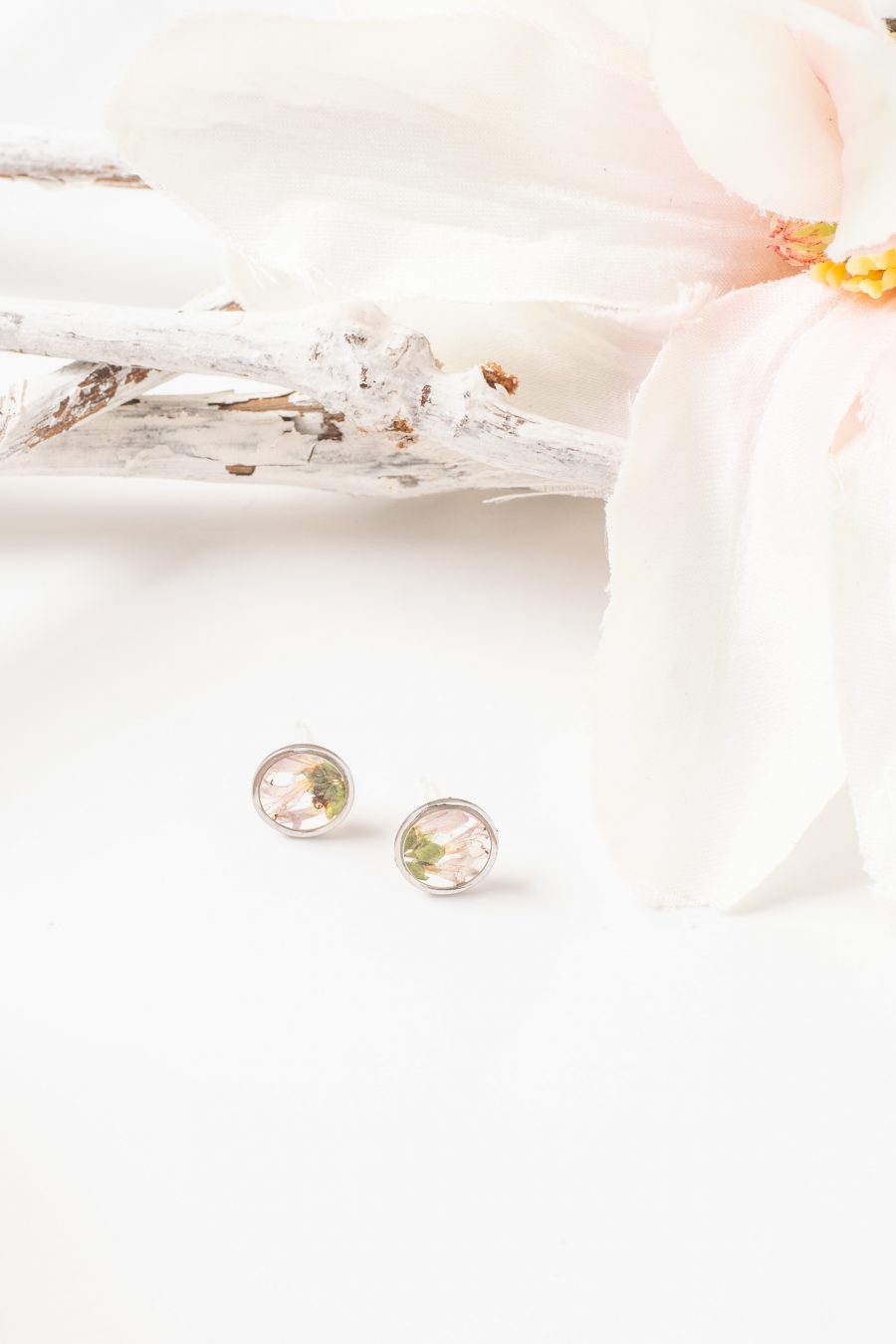 Ohrstecker Resin Silber Sommerspiere Rosa