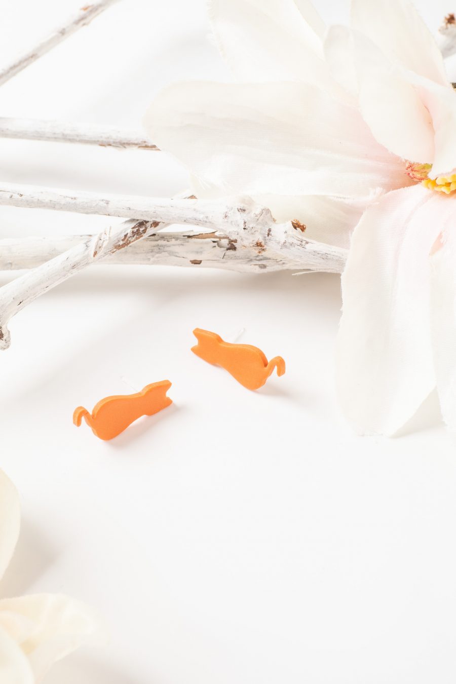 Ohrstecker Katze Silhouette Braun