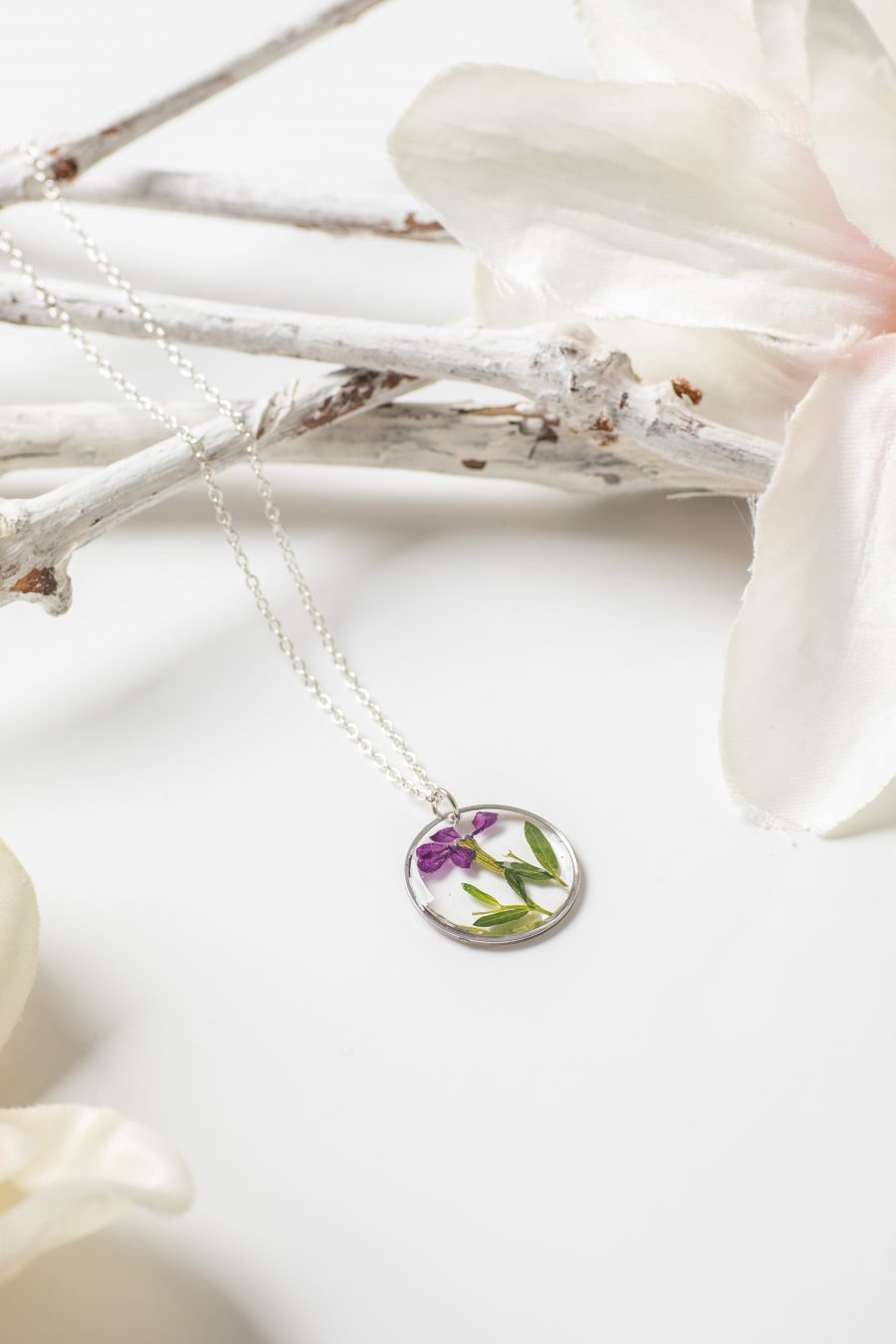 Anhänger Resin Myrthe Silber Rund 2