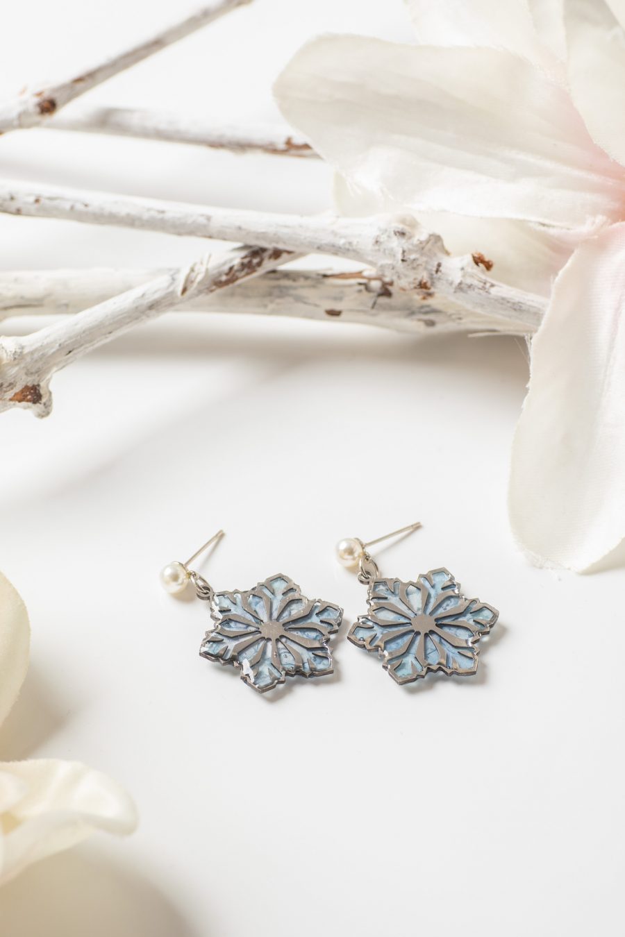 Ohrhänger Schneeflocke Hortensie