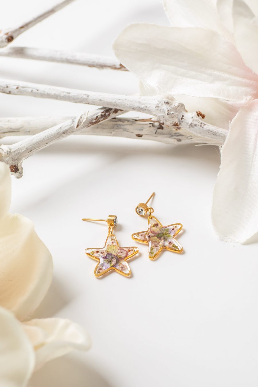 Ohrhänger Stern Hortensie Kraut