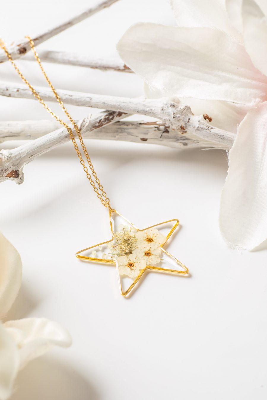 Anhänger Resin Stern Spirea wilde Möhre trio Gold