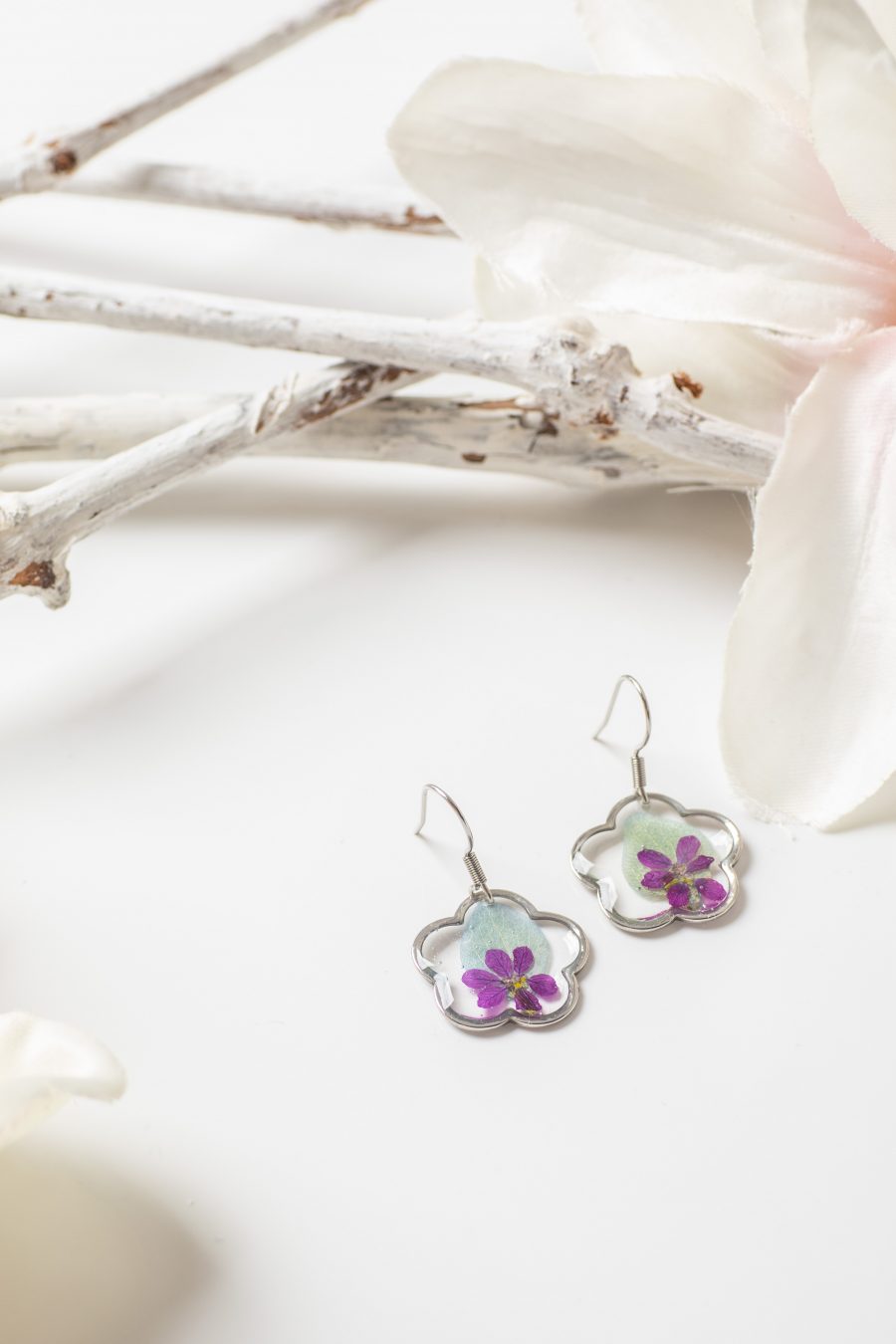 Ohrhänger Blume Hortensie Myrte