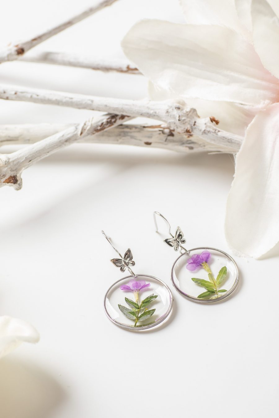 Ohrhänger Resin Myrthe Schmetterling Silber