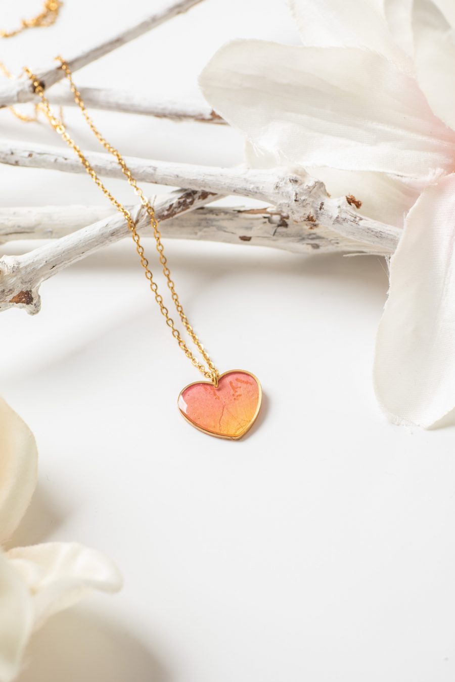 Anhänger Herz Rose Pink Gelb