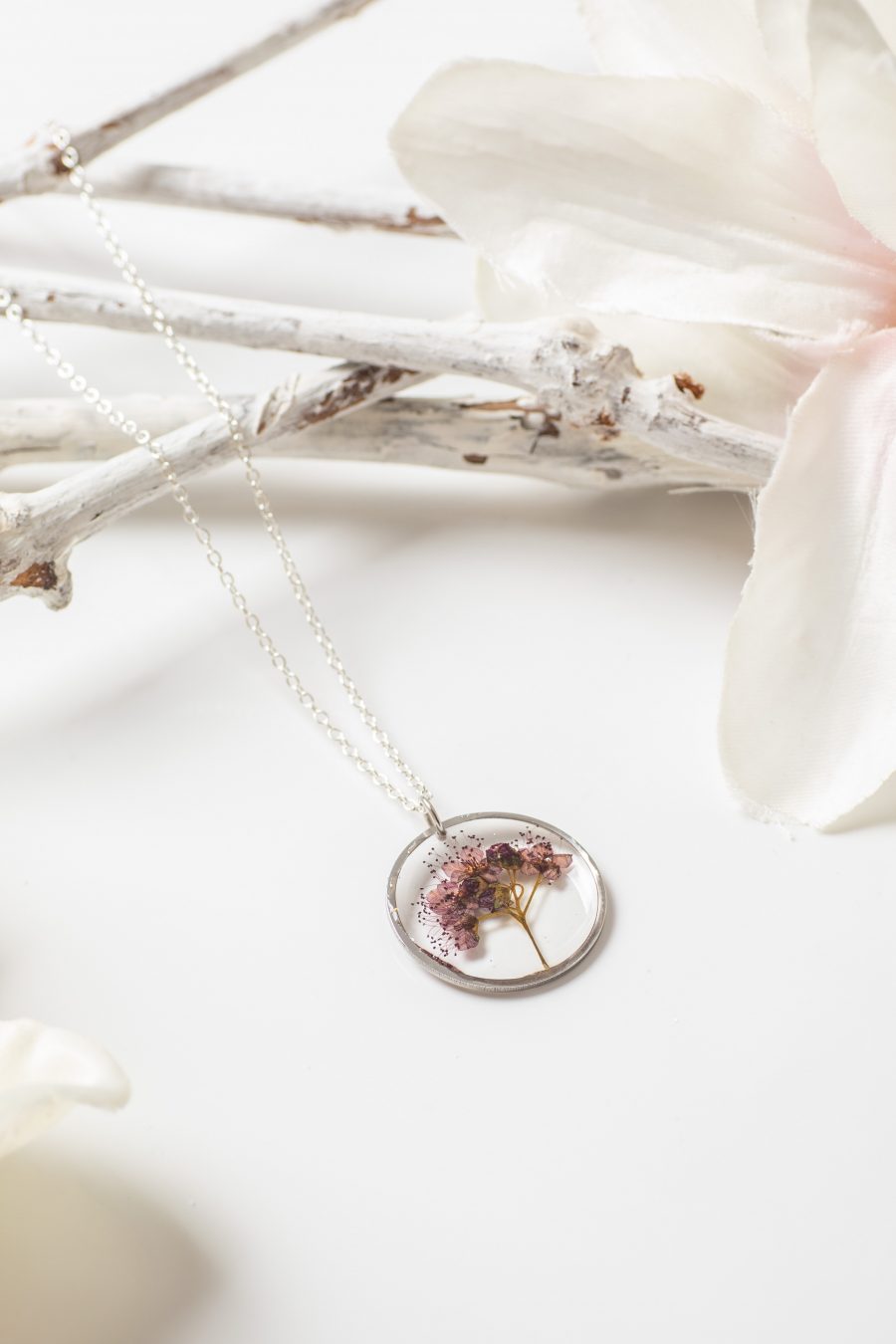 Anhänger Resin Sommerspiere Silber rund