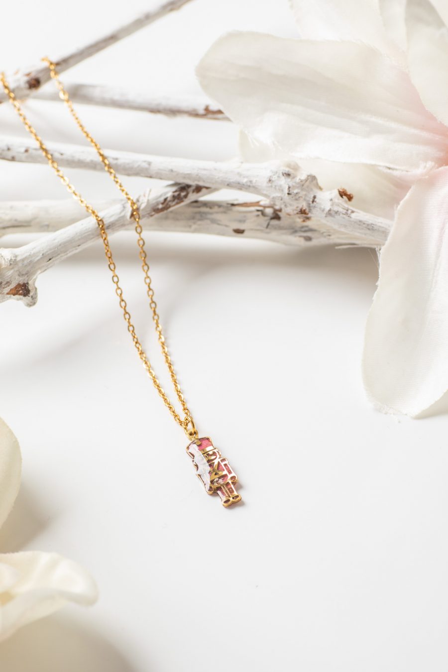 Anhänger Resin Nussknacker Rose Silber