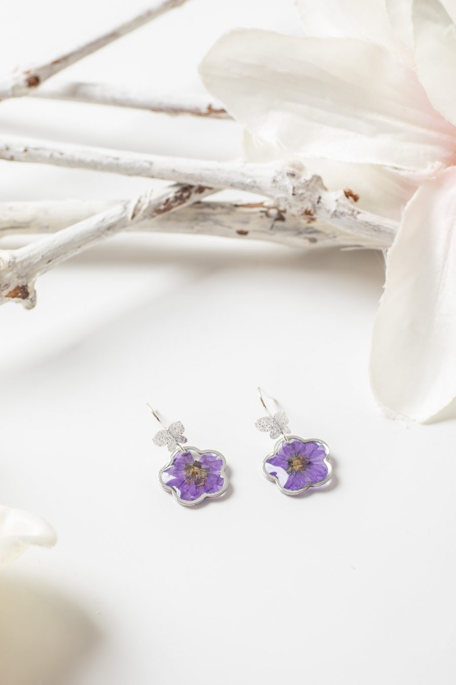 Ohrhänger Myrthe Blume Silber Schmetterling