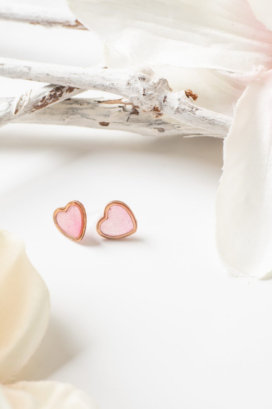 Ohrstecker Herz Rose Rosa