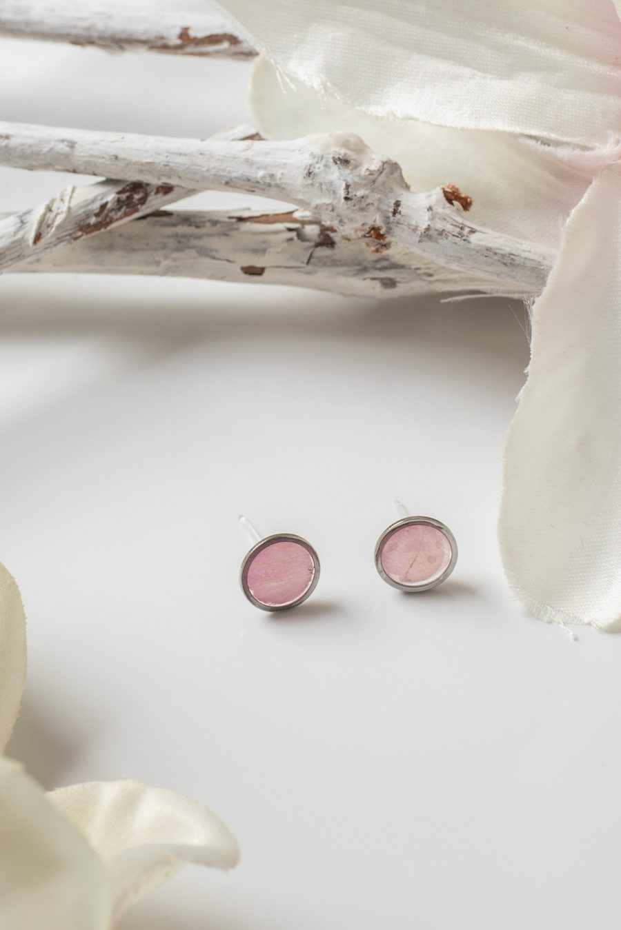 Ohrstecker Punkte Rose Hell Rosa 1