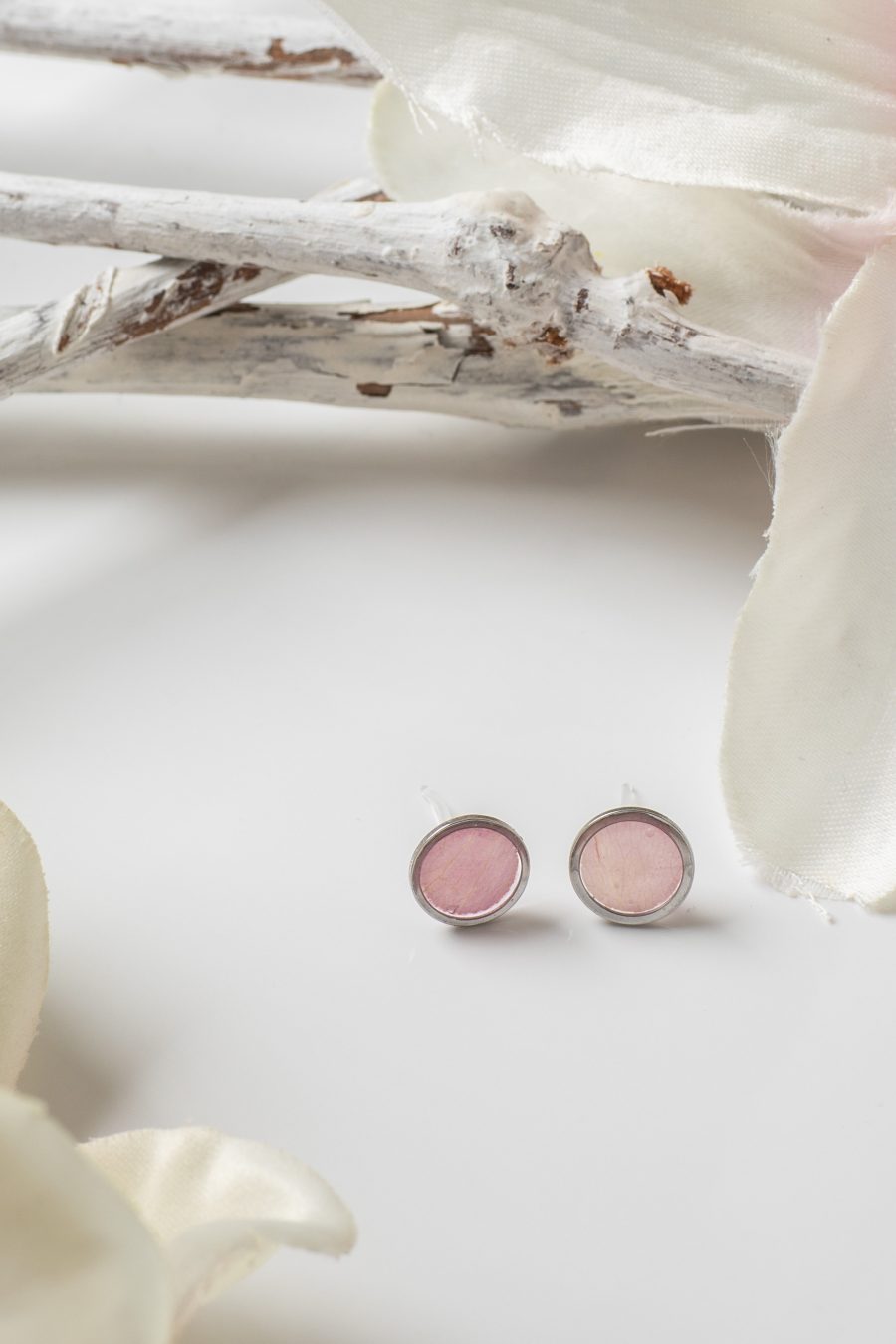 Ohrstecker Punkte Rose Hell Rosa 3