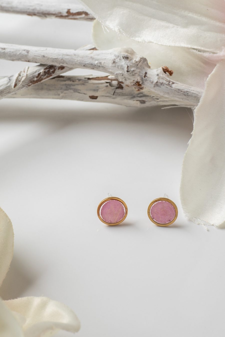 Ohrstecker Punkte Rose Hell Rosa 4