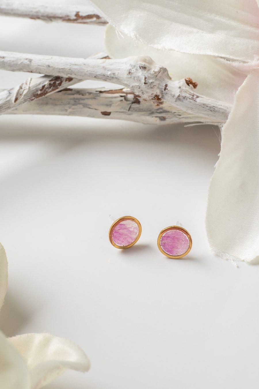 Ohrstecker Punkte Rose Hell Rosa 6