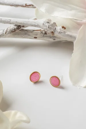 Ohrstecker Punkte Rose Rosa 2